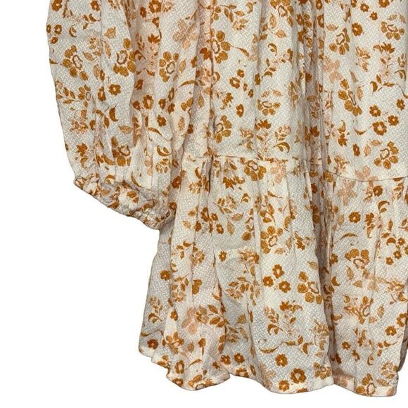 Altard state boho floral smocked puff sleeve mini dress - Picture 11 of 13